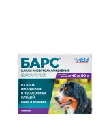 АВЗ Барс капли для собак от 40кг до 60кг против блох и клещей