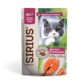 SIRIUS Premium (Сириус пауч для кошек Лосось с овощами) - SIRIUS Premium (Сириус пауч для кошек Лосось с овощами)