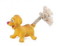 Triol (Триол игрушка для собак MINI DOGS "Собачка с веревкой" латекс 8,5/18 см)