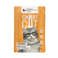 Smart Cat (Смарт Кэт паучи для кошек кусочки курочки со шпинатом в нежном соусе)