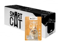 Шоу-Бокс 20+5 Smart Cat (Смарт Кэт паучи для кошек кусочки курочки с тыквой в нежном соусе)