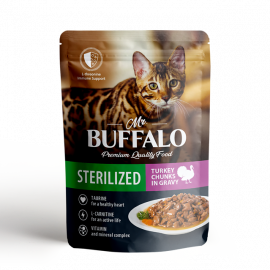 Mr.Buffalo STERILIZED (Баффало пауч для стерилизованных кошек индейка в соусе) - Mr.Buffalo STERILIZED (Баффало пауч для стерилизованных кошек индейка в соусе)