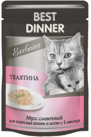 Best Dinner Exclusive (Бест Диннер пауч для кошек мусс сливочный телятина) (87763) - Best Dinner Exclusive (Бест Диннер пауч для кошек мусс сливочный телятина) (87763)