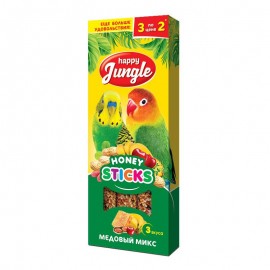 Happy Jungle (Хэппи Джангл Палочки для птиц микс 3 вкуса 3шт (72808)) - Happy Jungle (Хэппи Джангл Палочки для птиц микс 3 вкуса 3шт (72808))