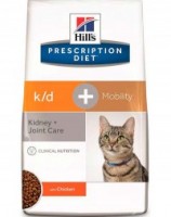 Hill's Prescription Diet k/D + Mobility для кошек лечение почек + поддержка суставов (42422)