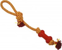№1 Игрушка для собак "Грейфер веревка плетеная с косточкой и ручкой" 46см (83910)