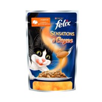 Felix Sensations (кусочки в соусе для кошек индейка с беконом) (12261020)